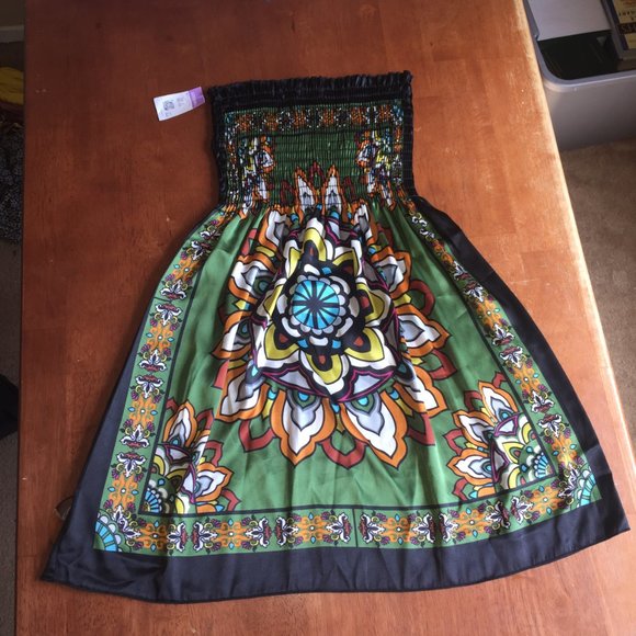 Pronto Uomo Dresses & Skirts - 🔴Pronto Tube Top Beach Dress African Floral billowy bohemian Styled Dress flower